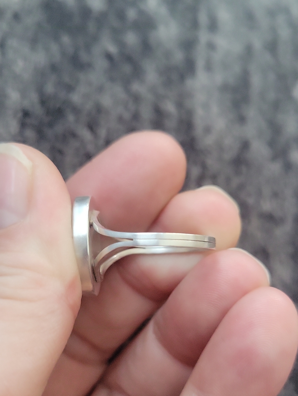 Vtg. Native American Sterling Silver & Blue lace Agate ring Singed size 9 1/2 - Picture 5 of 9